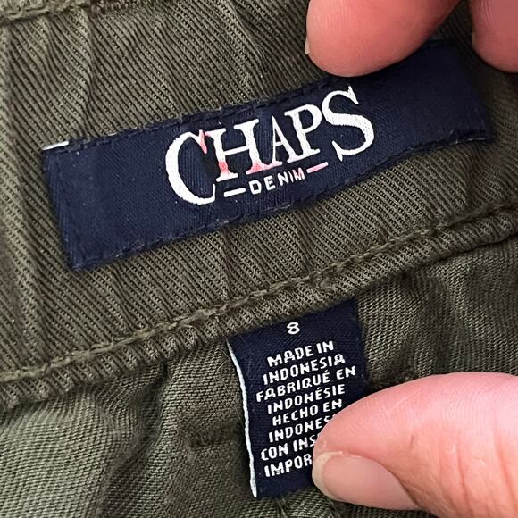 CHAPS Women's Green Wide Leg Zip Pants Tencel Cotton Size 8 Lightweight - Picture 3 of 6